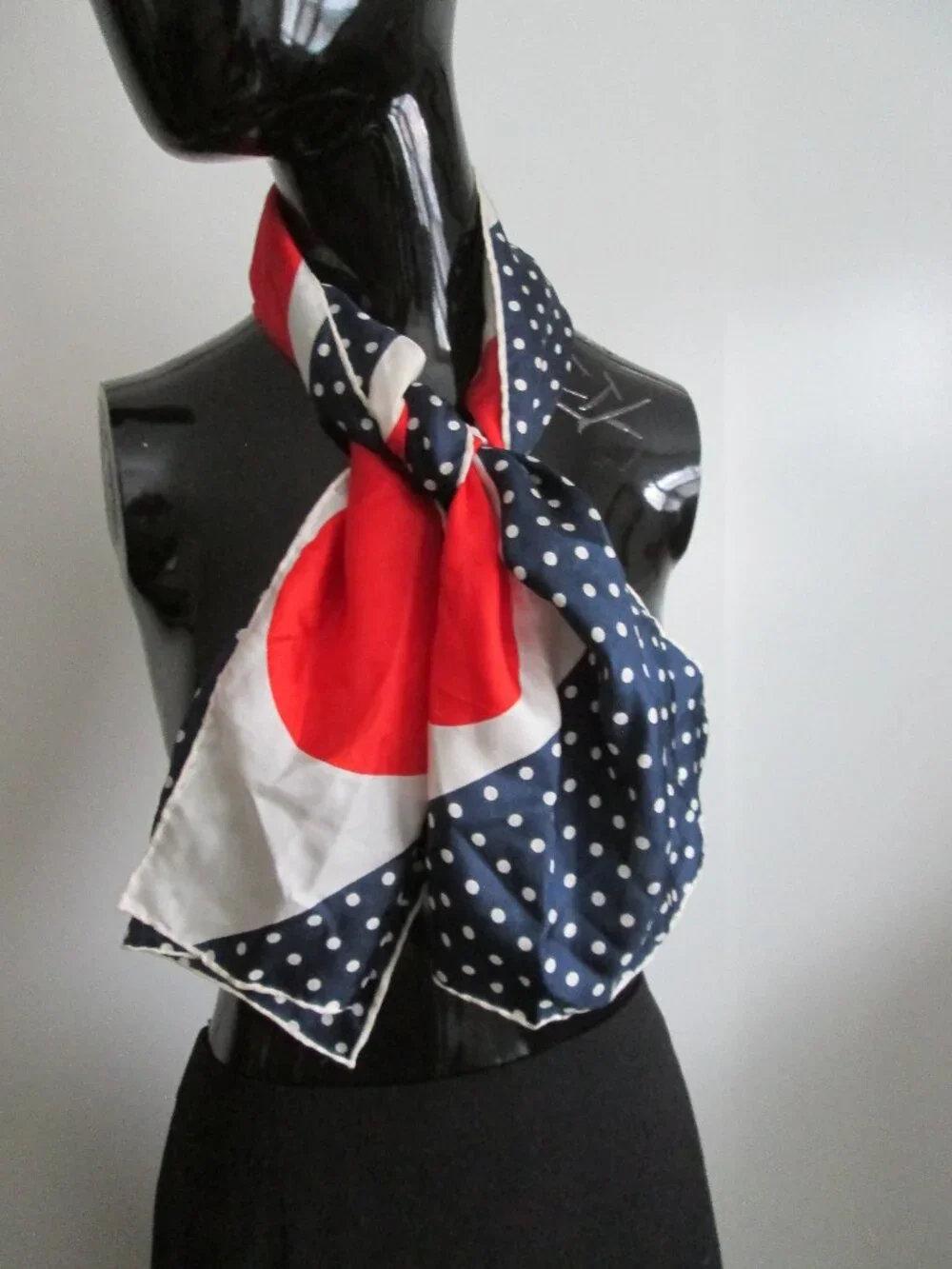 Echo silk patriotic red white blue silk scarf